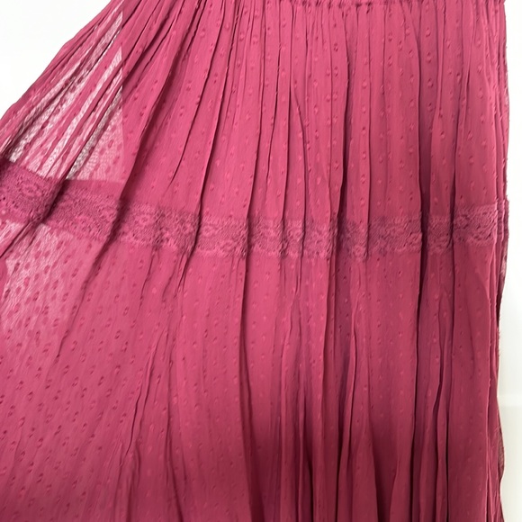 MISA Garnet Red Swiss Dot Maxi Dress - Size Small - Picture 4 of 15